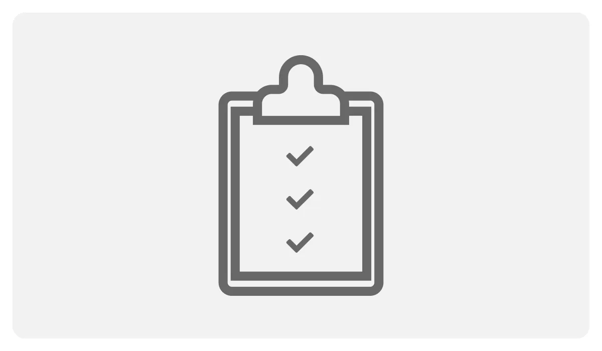 Icon of a clipboard with a checklist, representing the visibility of conversation intent or an agenda.