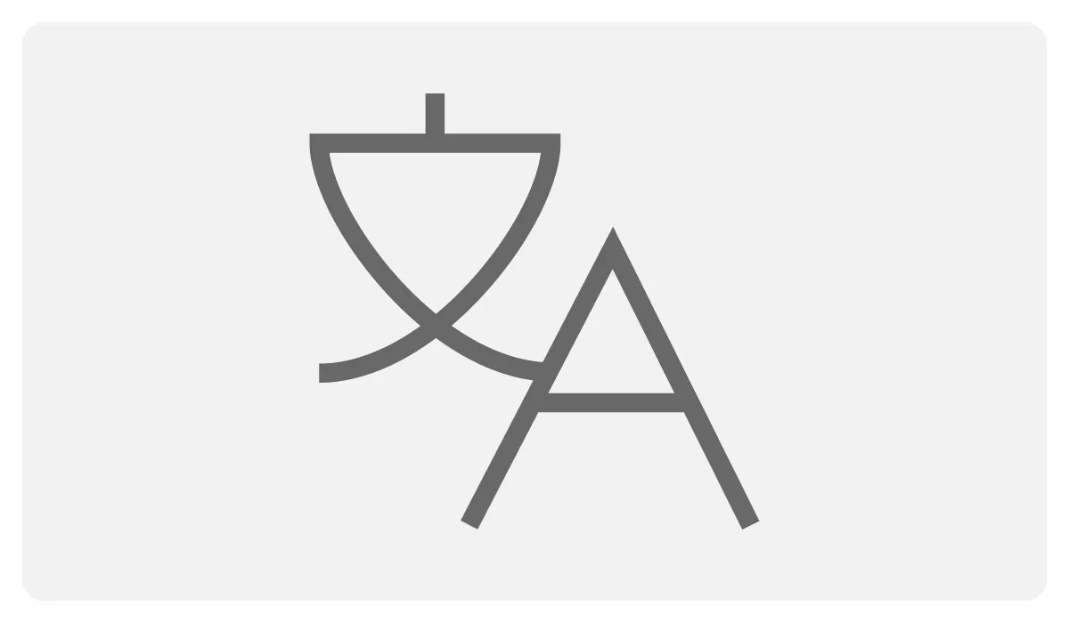 Icon of language and grammar symbols, representing consistency in language and expectations.