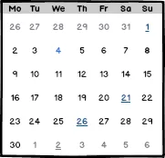 Table Calendar View using Balsamiq's Markup