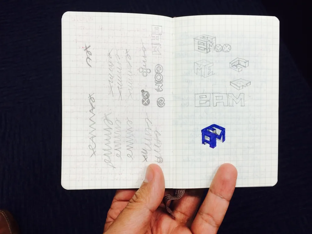 The train of thought for the blog's header as part of my design process.