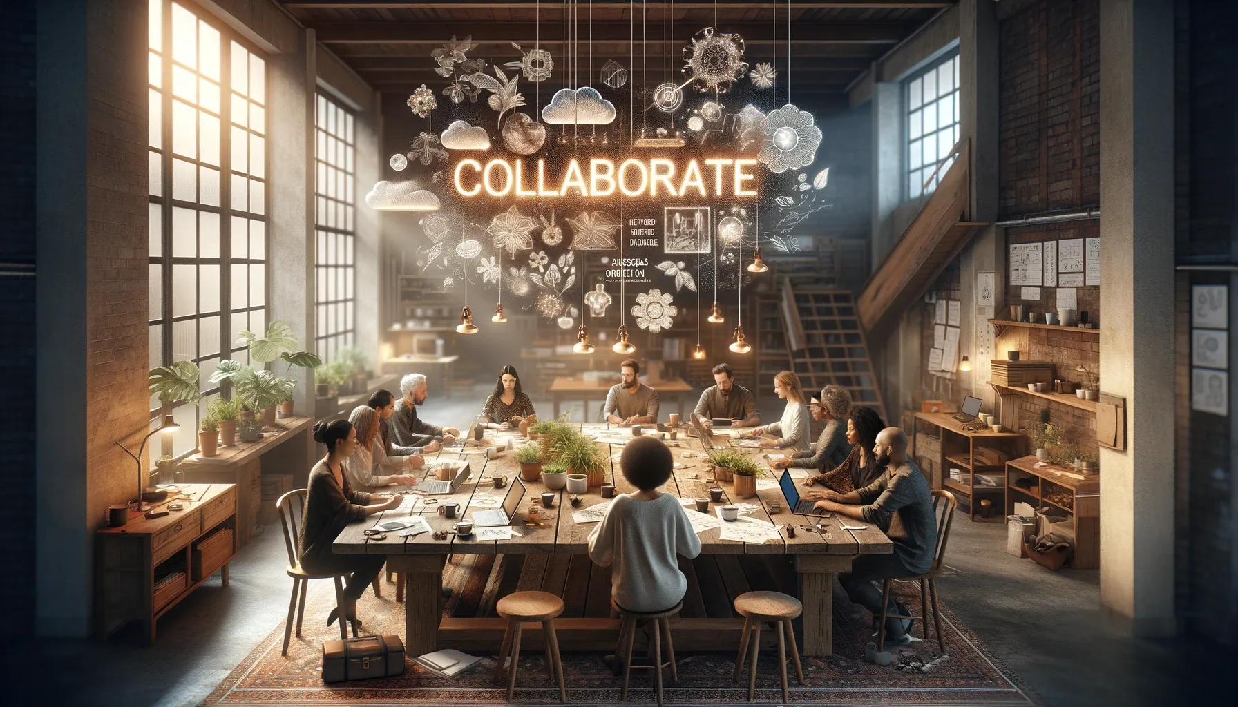 A metaphorical representation of shared knowledge and collaboration in design, echoing ancestral practices of sharing food and skills.